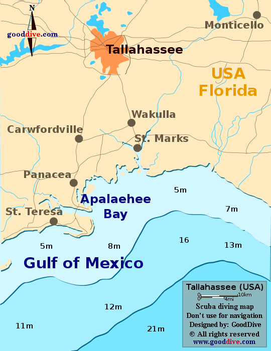 Tallahassee Bay Map  GoodDive.com