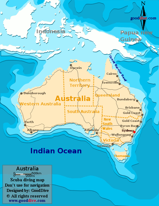 Australia Map - Goodive.com